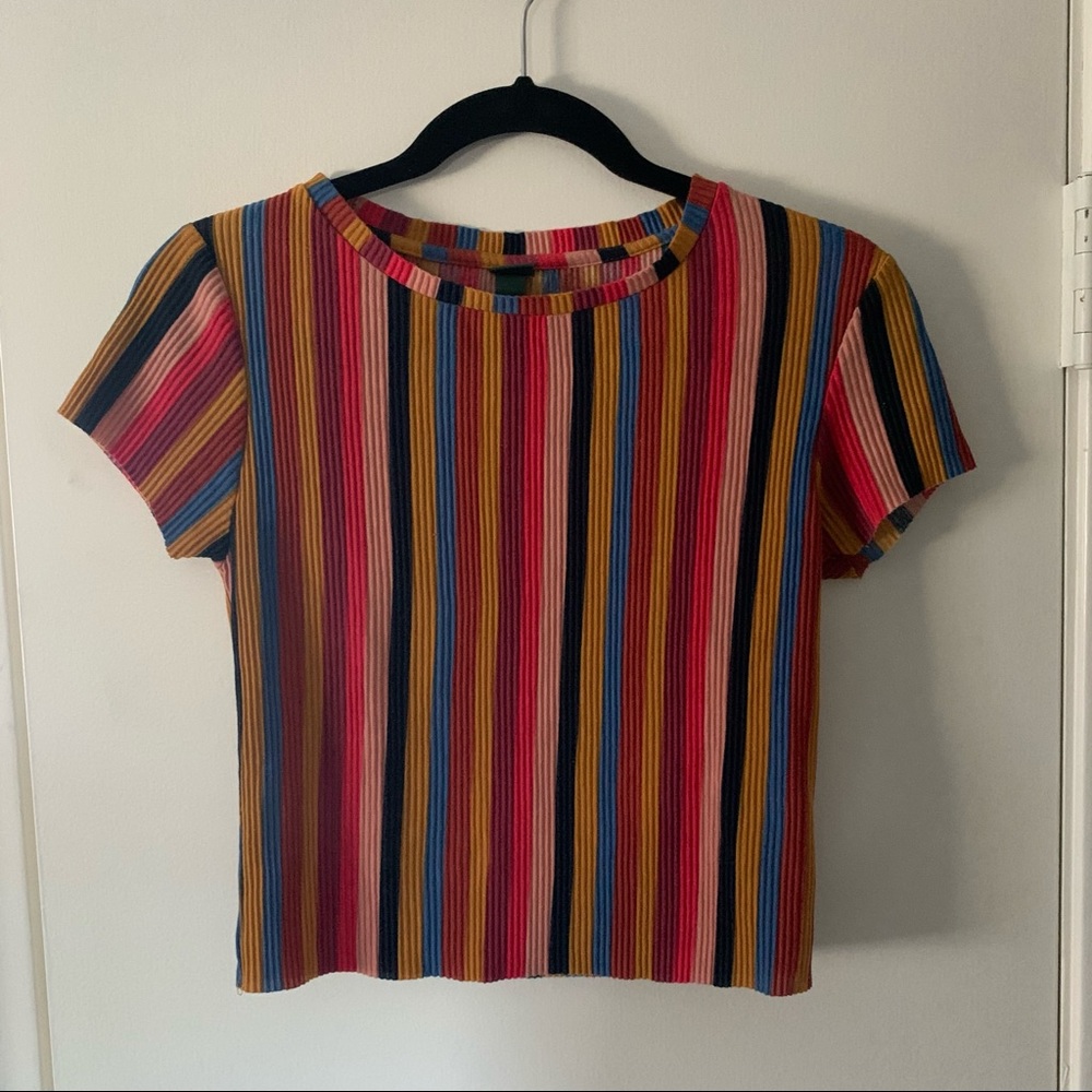 Target Wild Fable colorful striped ribbed tee